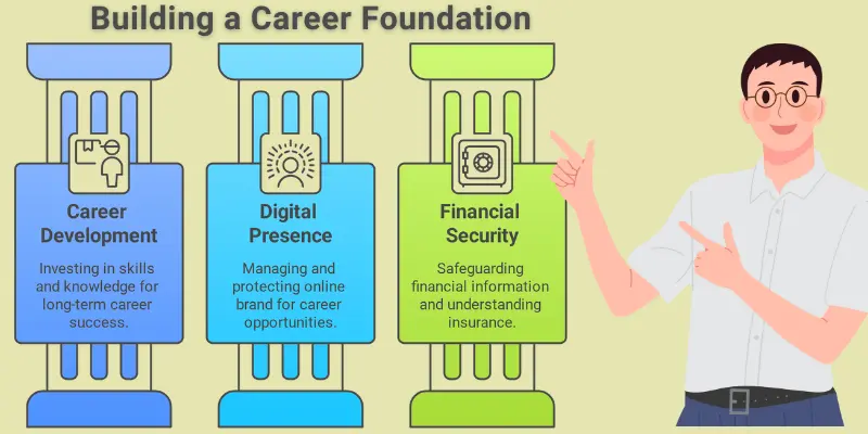 Building Career Foundation Career Development Digital Presence Financial Security Building a career foundation: Investing in career development, managing digital presence, and ensuring financial security.