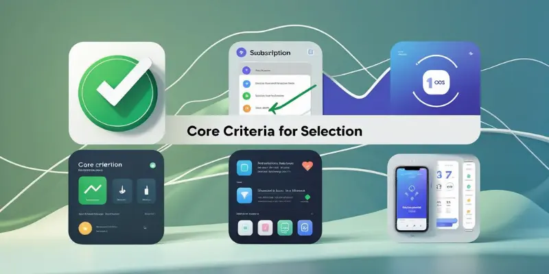 Core Criteria Free Habit Tracker 2025 Infographic of core criteria for selecting free habit tracking apps 2025: no subscriptions, effectiveness, UX, features, relevance, and platform support.