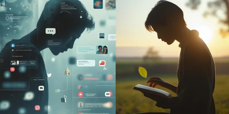 FOMO to JOMO transformation: Digital absorption versus calm reading in nature.