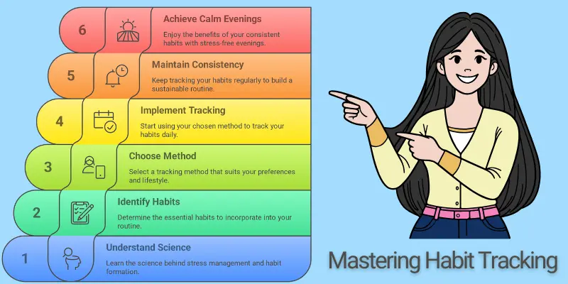 Mastering Habit Tracking Blueprint Steps Six-step blueprint for mastering habit tracking, from understanding science to achieving calm evenings.