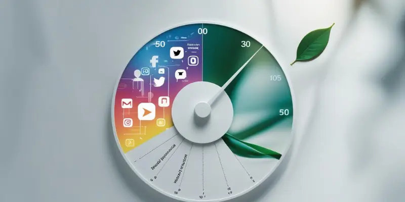 Digital detox dial showing customizable levels from digital overload to calm.