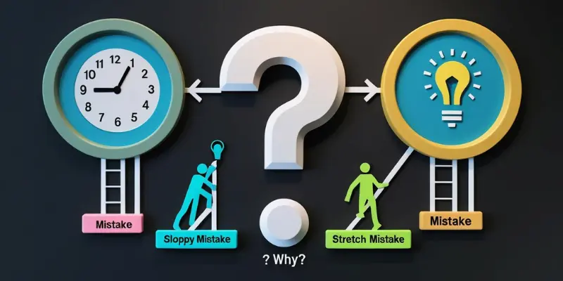 Root Cause Analysis Work Mistakes Infographic illustrating root causes of workplace mistakes: Sloppy, Stretch, and Aha-Moment.